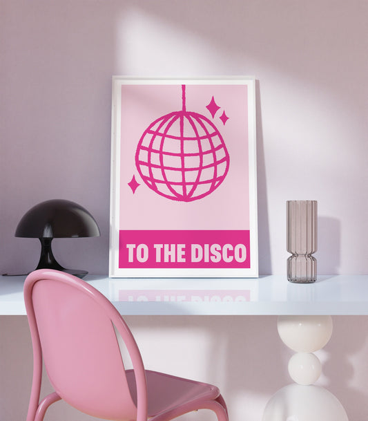 Disco Time Art Print, Retro Wall Décor - PulpKo