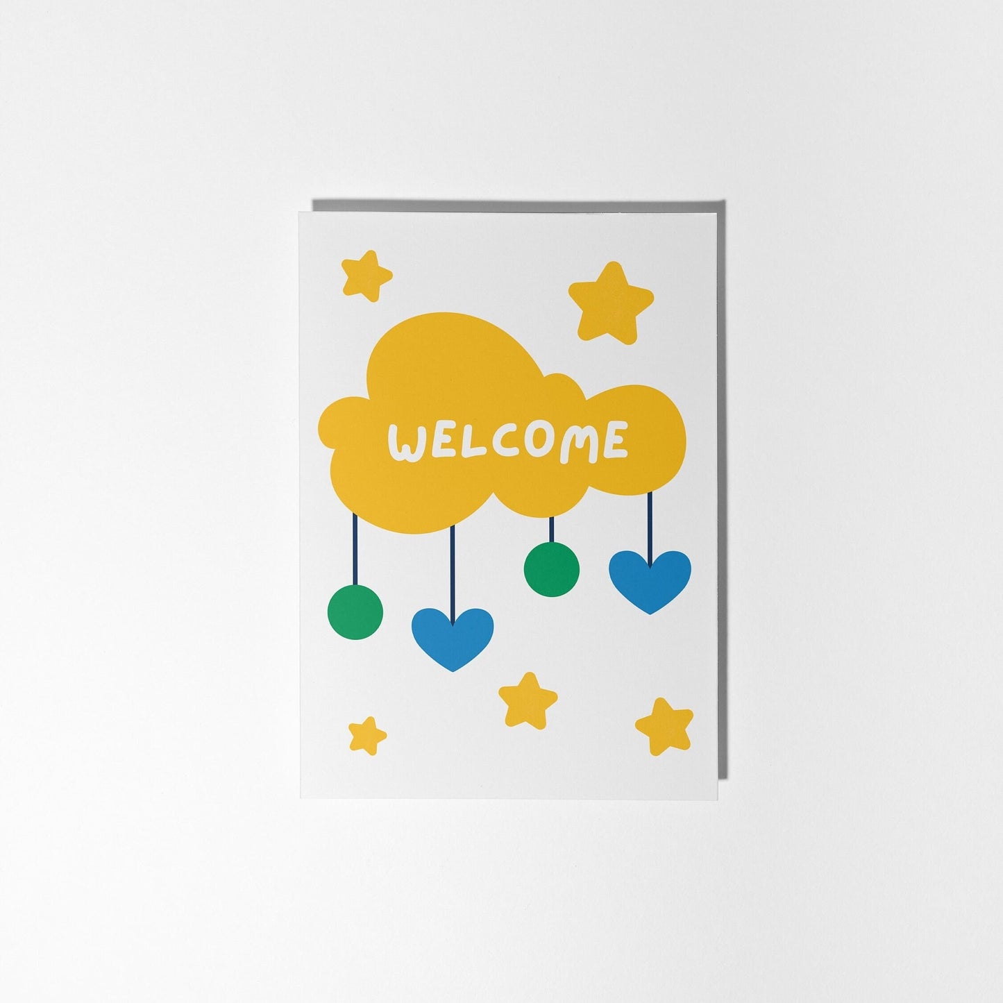 Personalised Welcome Baby Blue Greeting Card - PulpKo