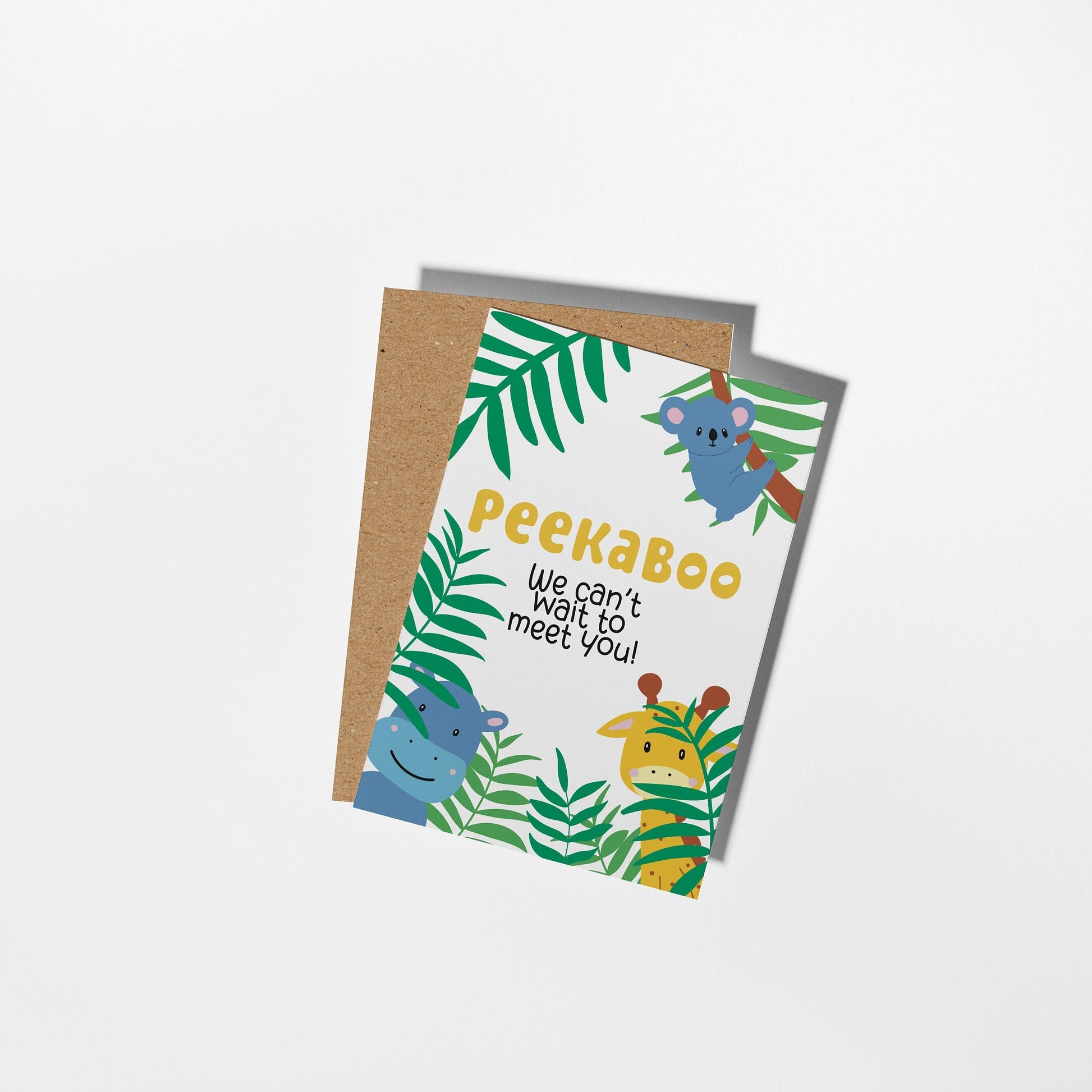 Peekaboo Can't Wait to Meet You, New Baby Greeting Card - PulpKo