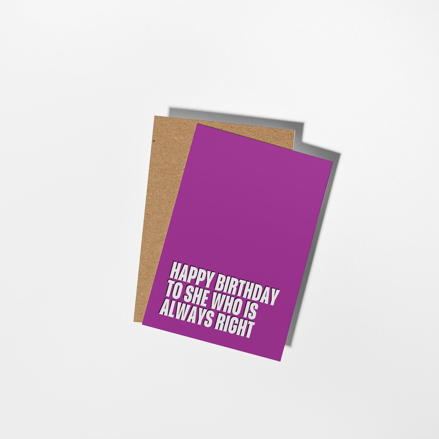 She Who is Always Right Purple Birthday Card for Her - PulpKo