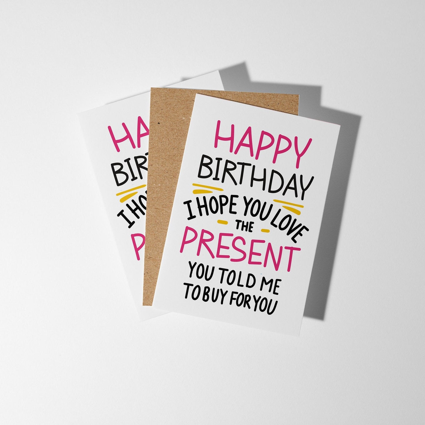 Birthday Card, I Hope You Love the Present You told me to Buy - PulpKo