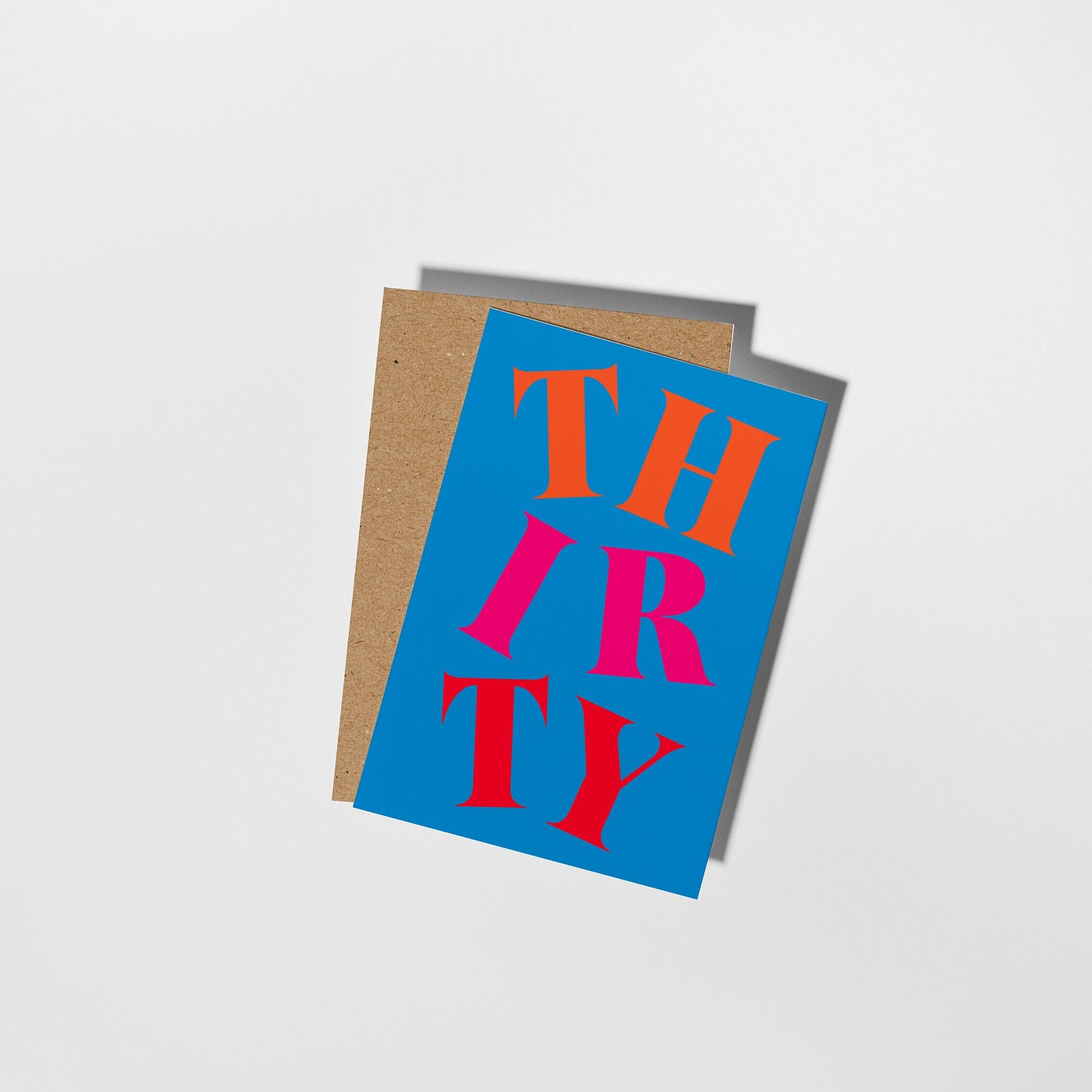 30th Birthday Card, Vibrant Typographic Birthday Card - PulpKo