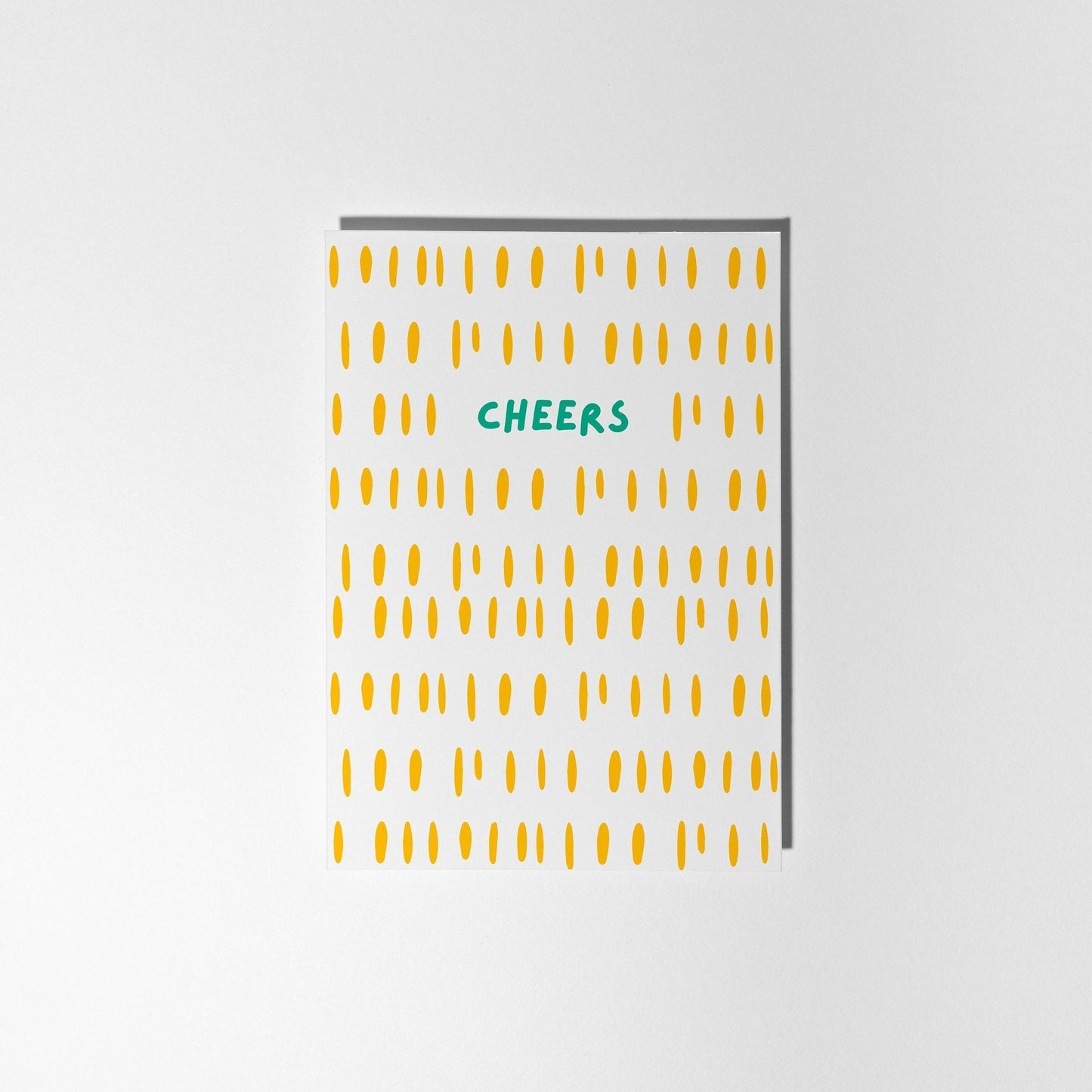 Cheers Greeting Card, Modern Yellow Pattern, Perfect to say Thank You, New Job Promotions, and Special Occasions - PulpKo