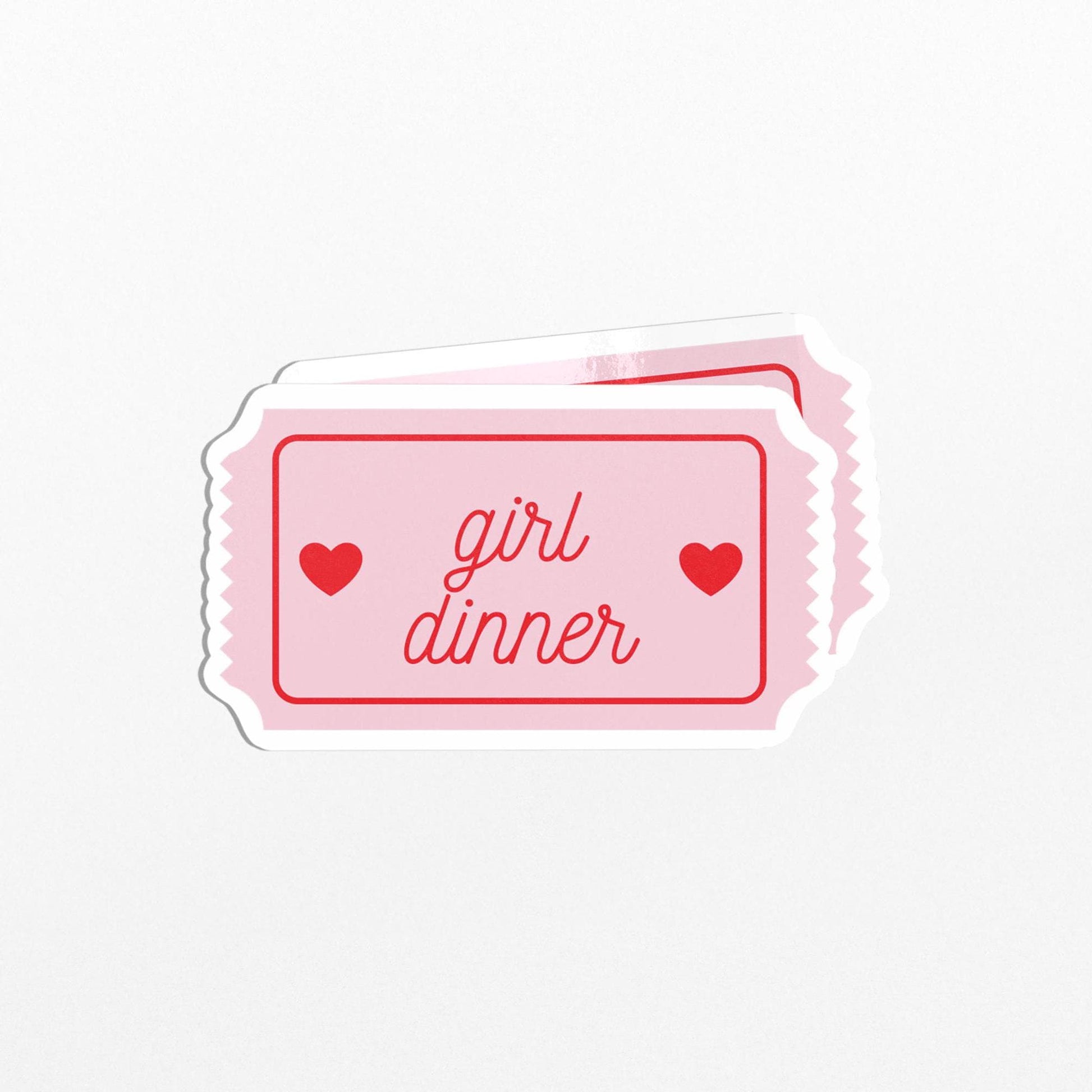 Vinyl Girl Dinner Sticker For Laptop, Water Bottle, Notebooks - PulpKo