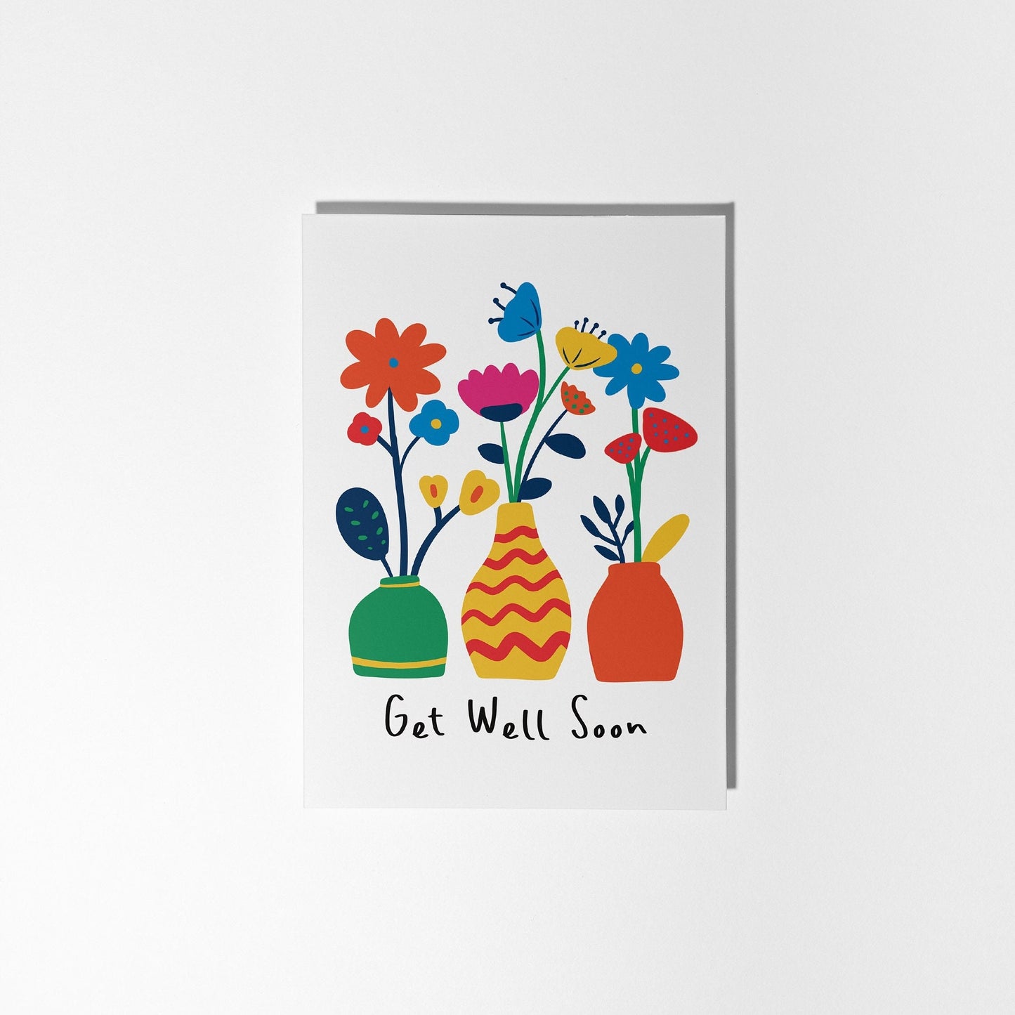 Bright Floral Get Well Soon Card, Cheerful Recovery Greeting Card - PulpKo