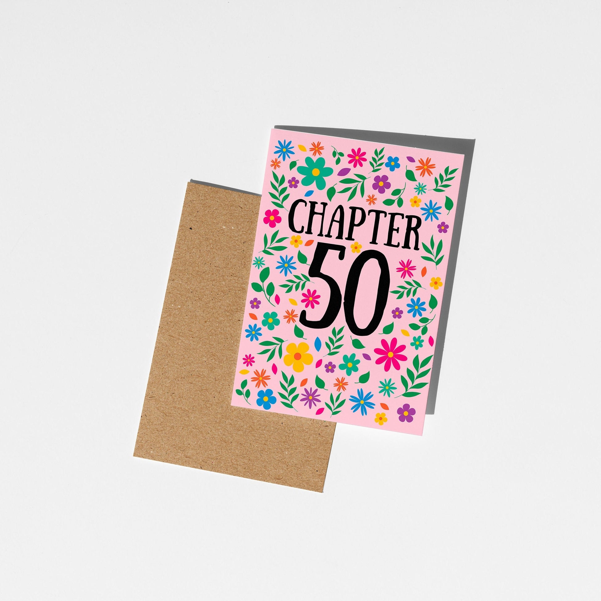 Chapter 50, Bright Floral 50th Birthday Card - PulpKo