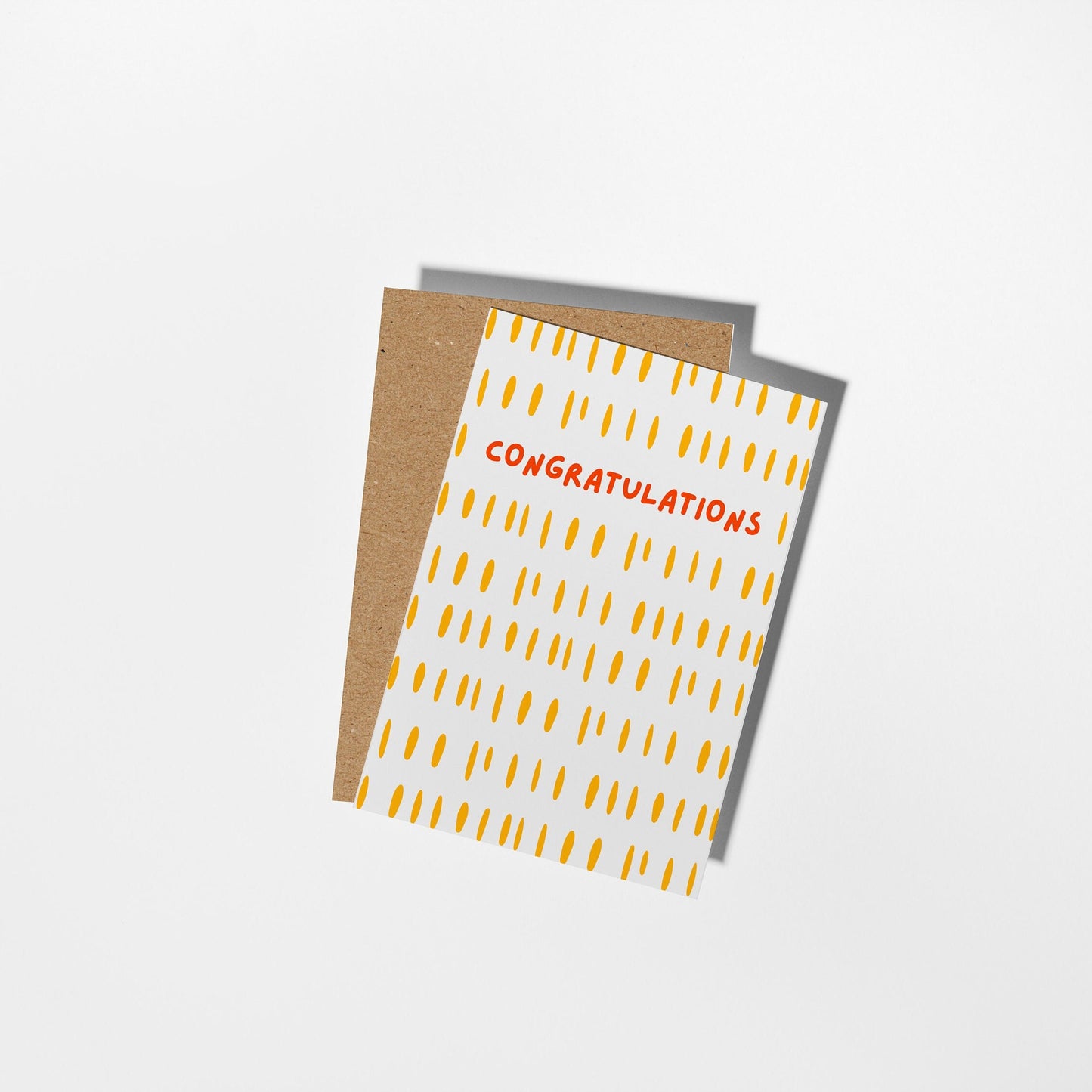 Congratulations Greeting Card, Modern Yellow Pattern, Perfect for Graduations, New Job Promotions, and Special Occasions - PulpKo