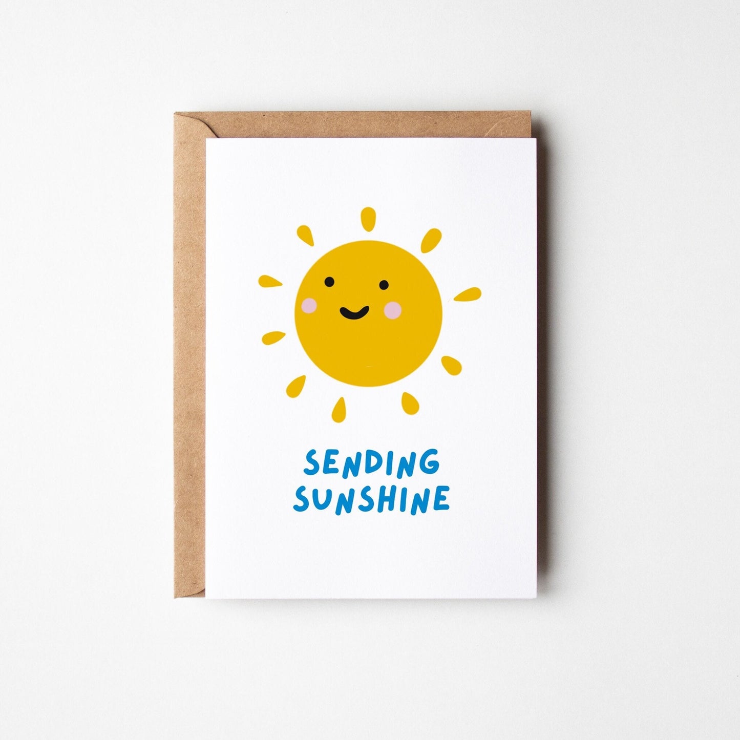 Sending Sunshine Greeting Card – Cheerful Thinking of You, Get Well Soon, Positive Vibes - PulpKo