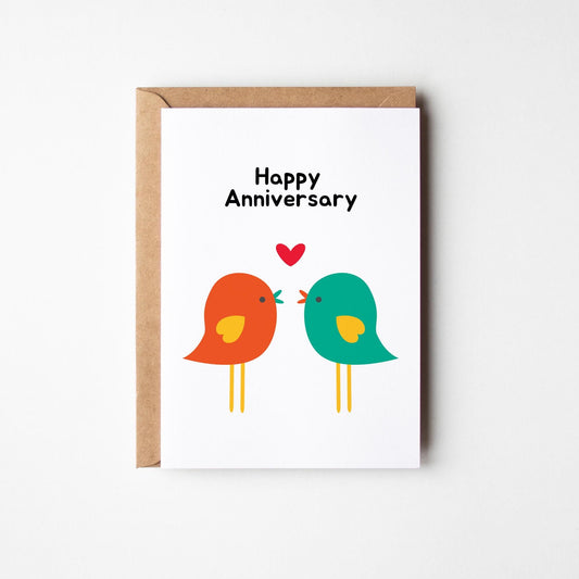 Lovebirds Anniversary Card - PulpKo