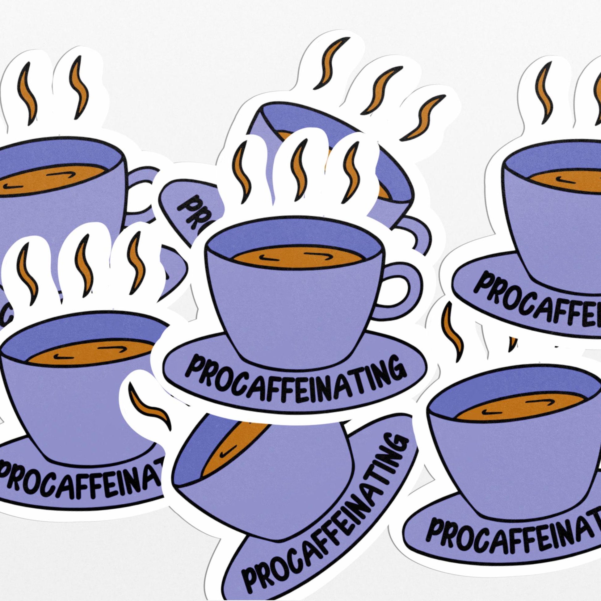 Procaffeinating Vinyl Cofee Sticker For Laptop, Water Bottle, Notebooks - PulpKo