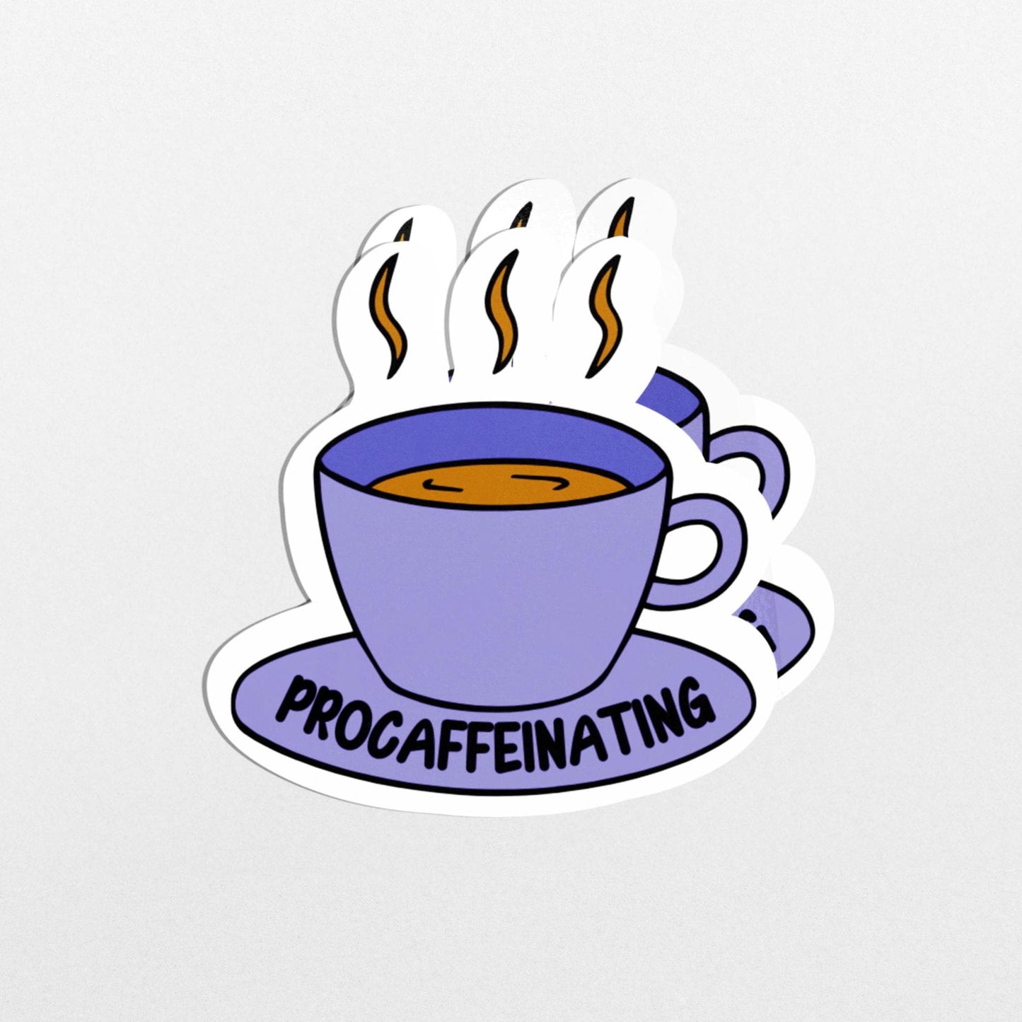 Procaffeinating Vinyl Cofee Sticker For Laptop, Water Bottle, Notebooks - PulpKo