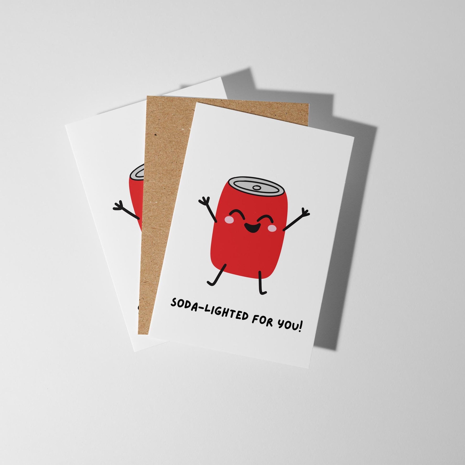 Soda-Lighted for You! Quirky Pun Card for a Burst of Celebration. Greeting Card for Birthdays, Thank Yous, and Just Because - PulpKo