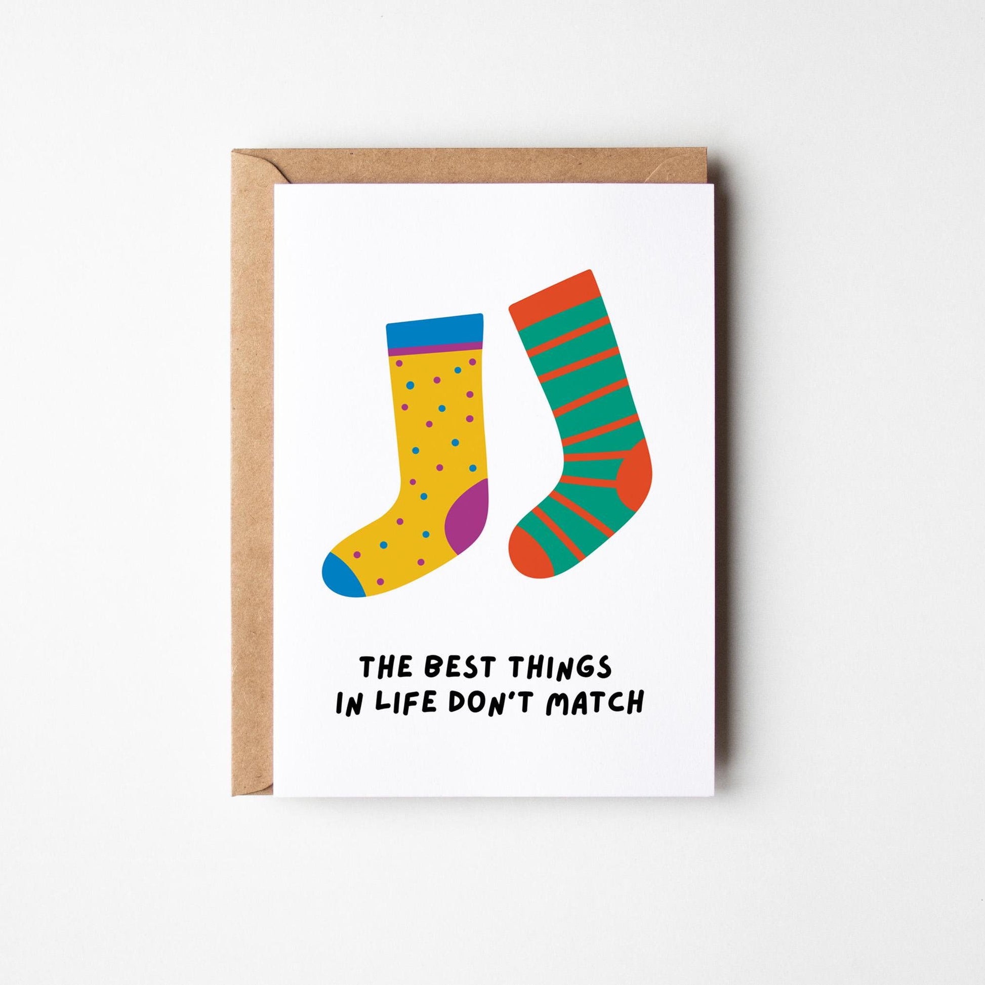 Odd Socks Anniversary or Friendship Card - PulpKo