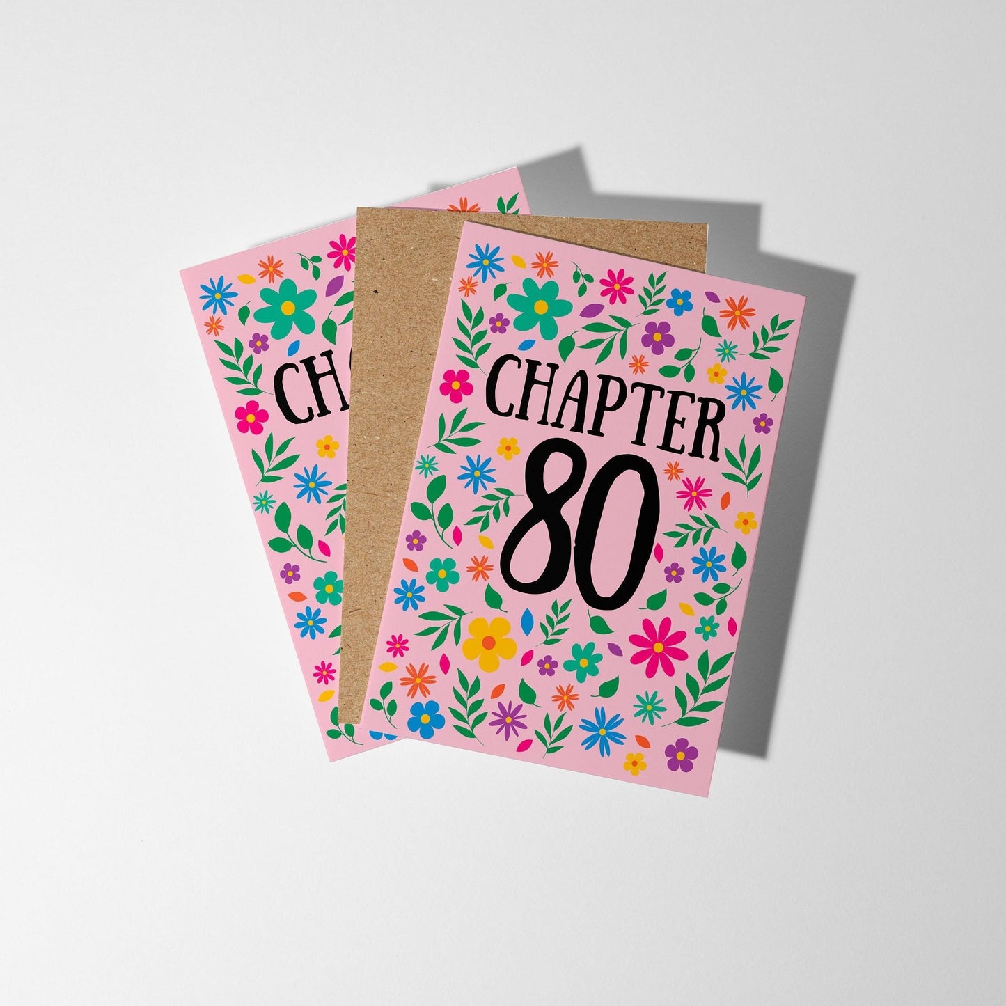 Chapter 80, Bright Floral 80th Birthday Card - PulpKo