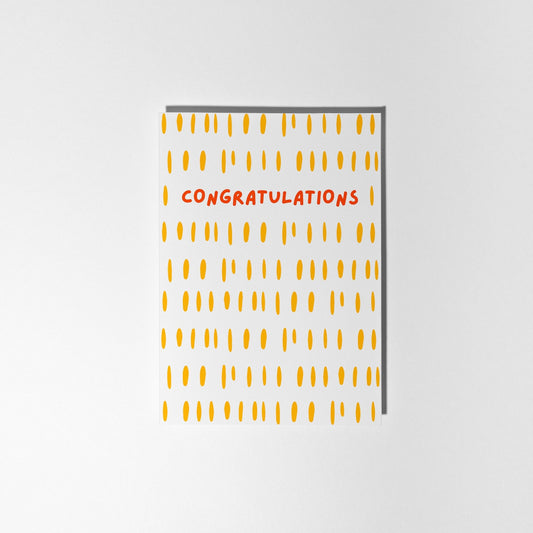 Congratulations Greeting Card, Modern Yellow Pattern, Perfect for Graduations, New Job Promotions, and Special Occasions - PulpKo