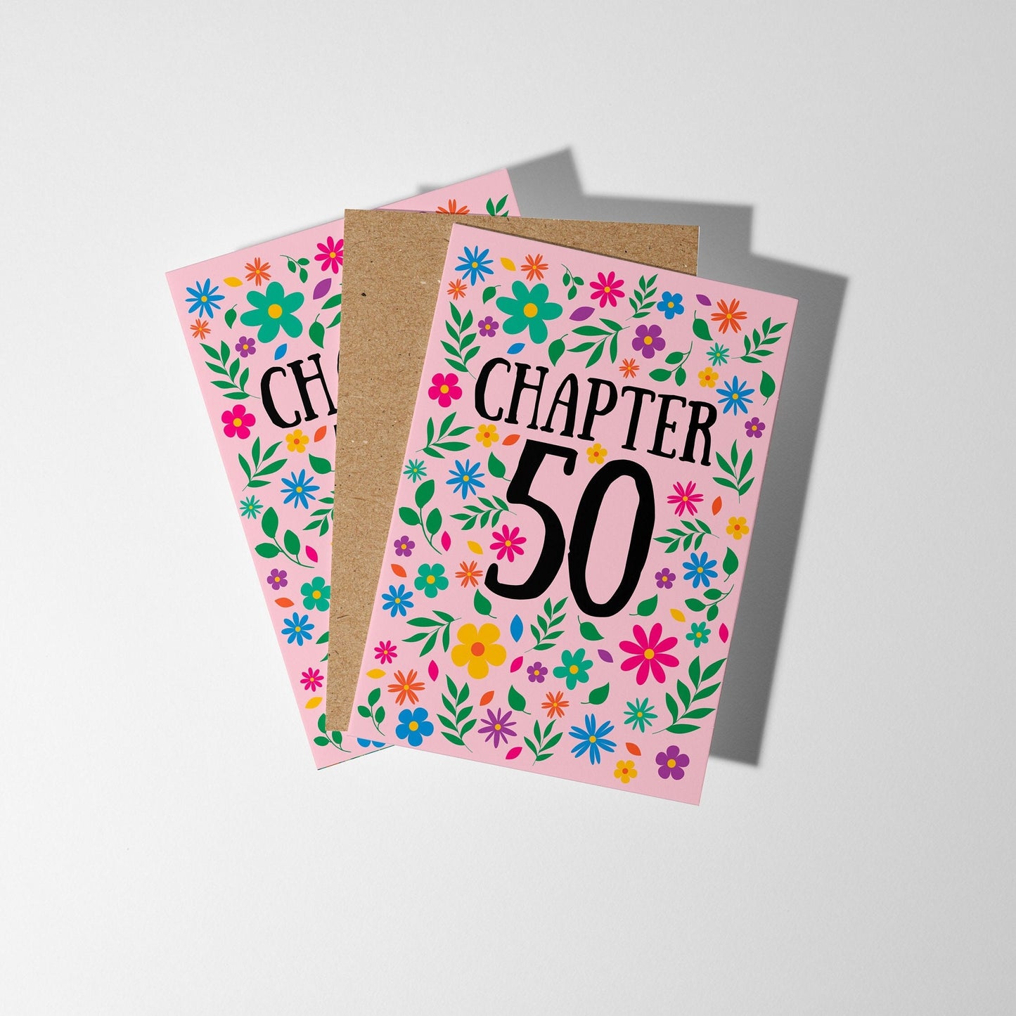 Chapter 50, Bright Floral 50th Birthday Card - PulpKo