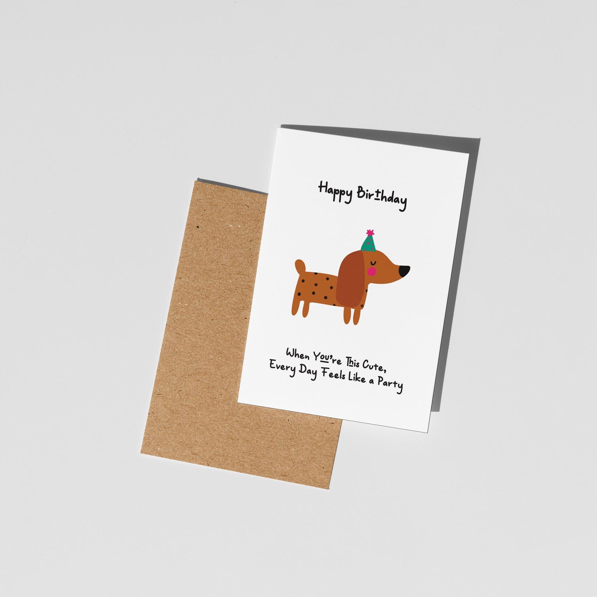 Every Day’s a Party, Cute Dog Birthday Card - PulpKo