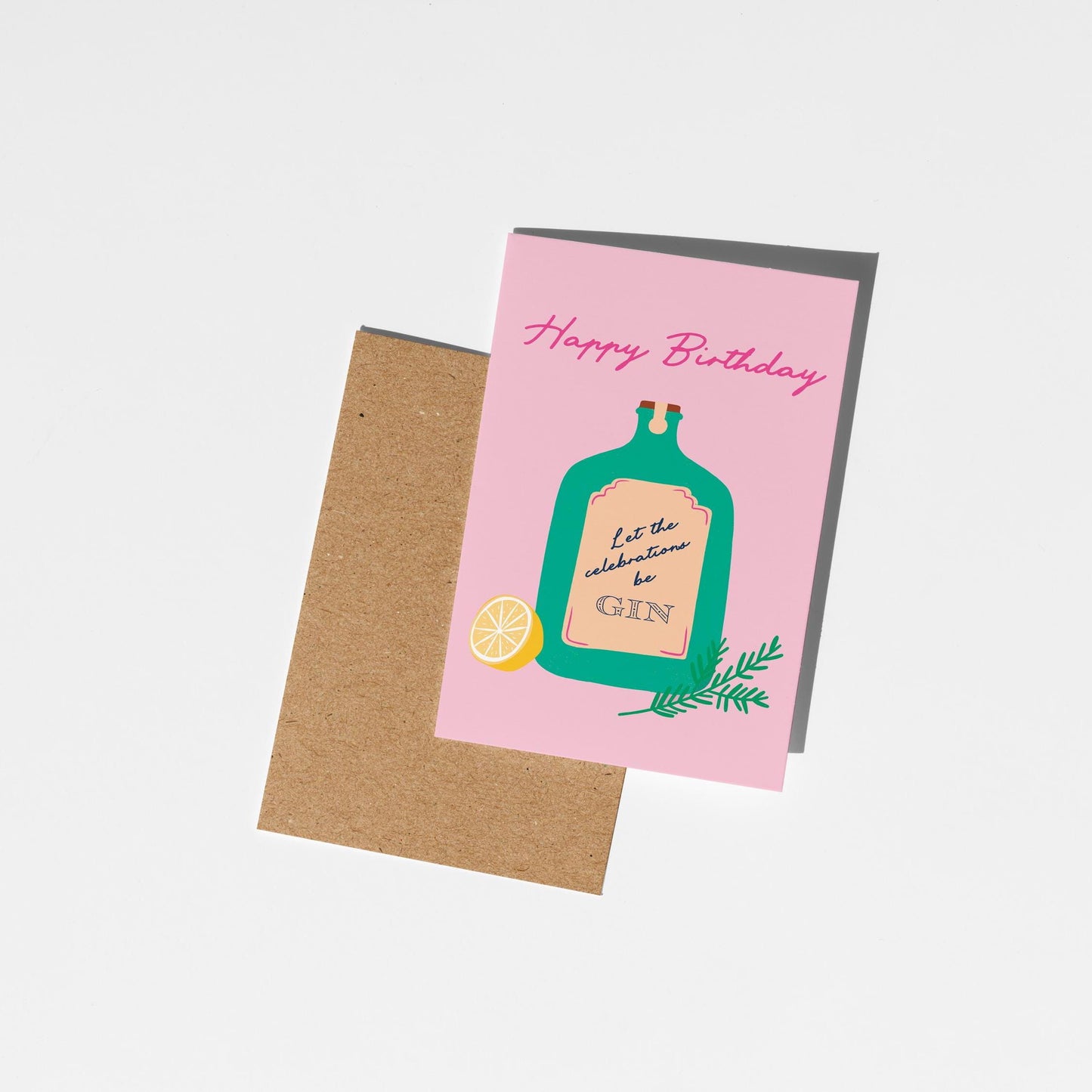 Let the Celebrations be Gin Birthday Card - PulpKo