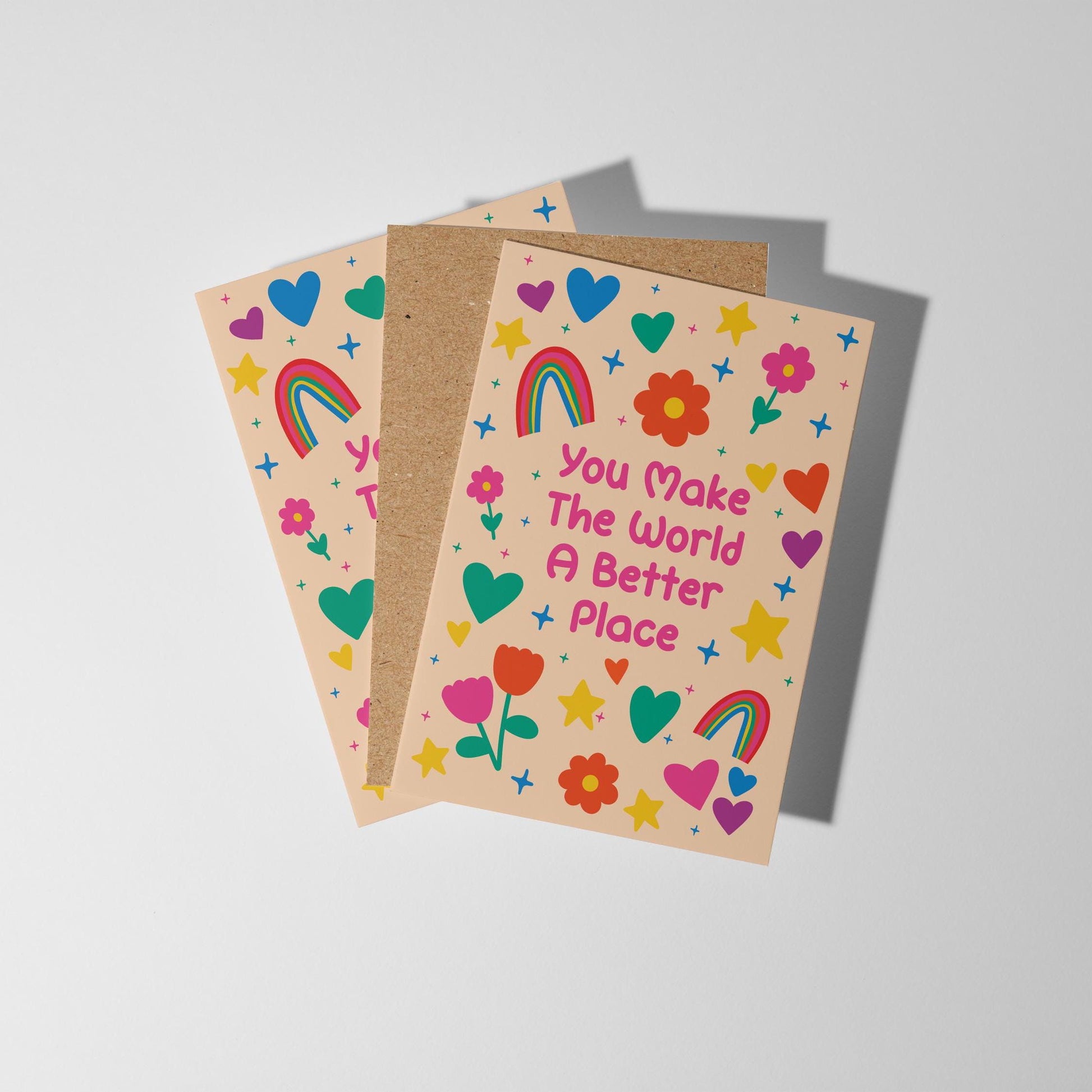 You Make the World a Better Place Card – Colourful Galentines, Friendship, Appreciation, Birthday Card - PulpKo