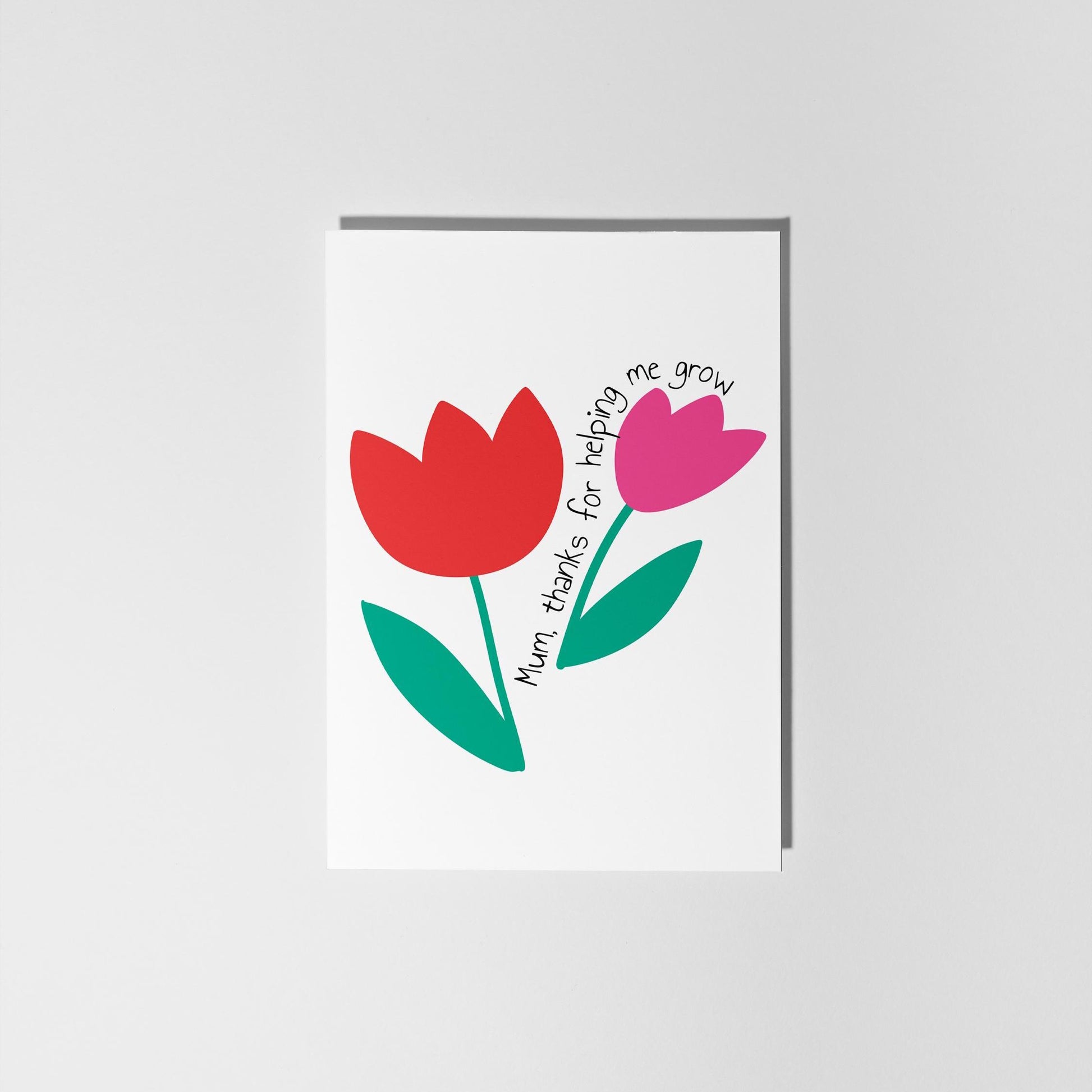 Mum, Thanks for Helping Me Grow, Card for Mum, Mother's Day Card, Mum Birthday Card - PulpKo