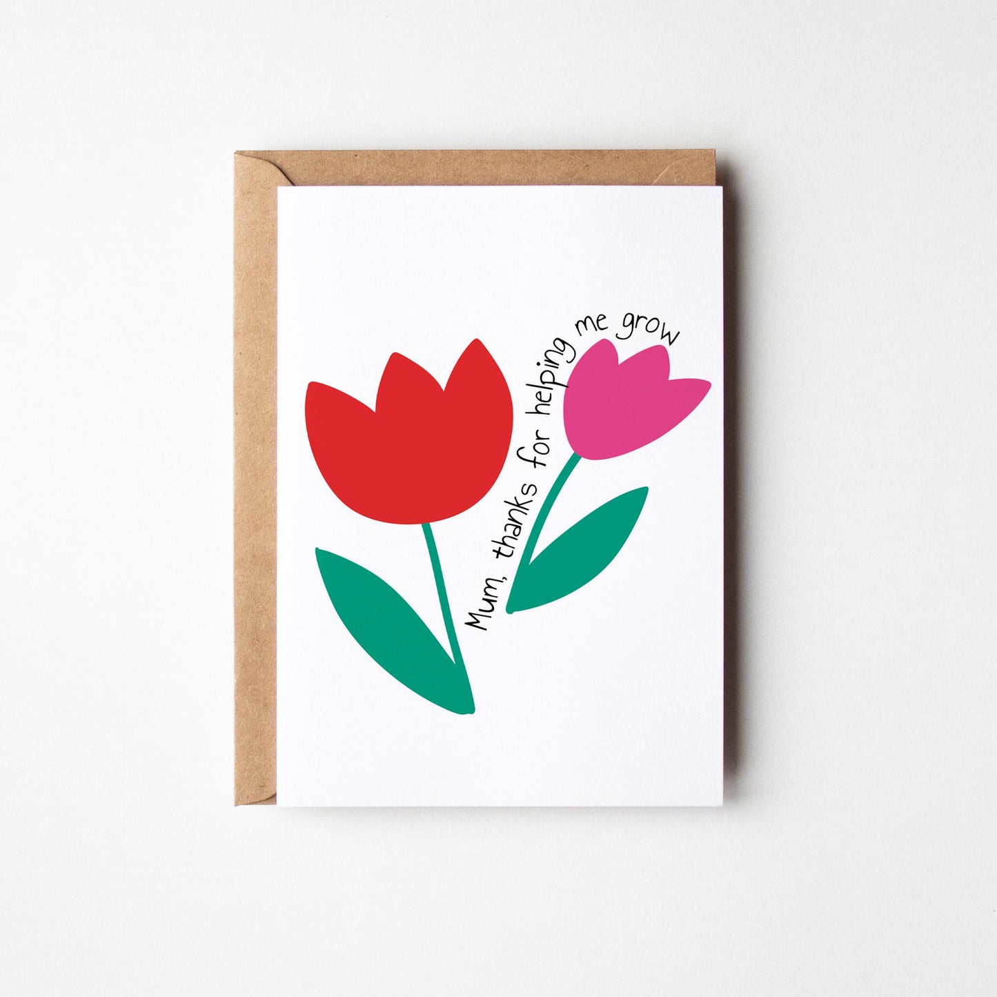 Mum, Thanks for Helping Me Grow, Card for Mum, Mother's Day Card, Mum Birthday Card - PulpKo