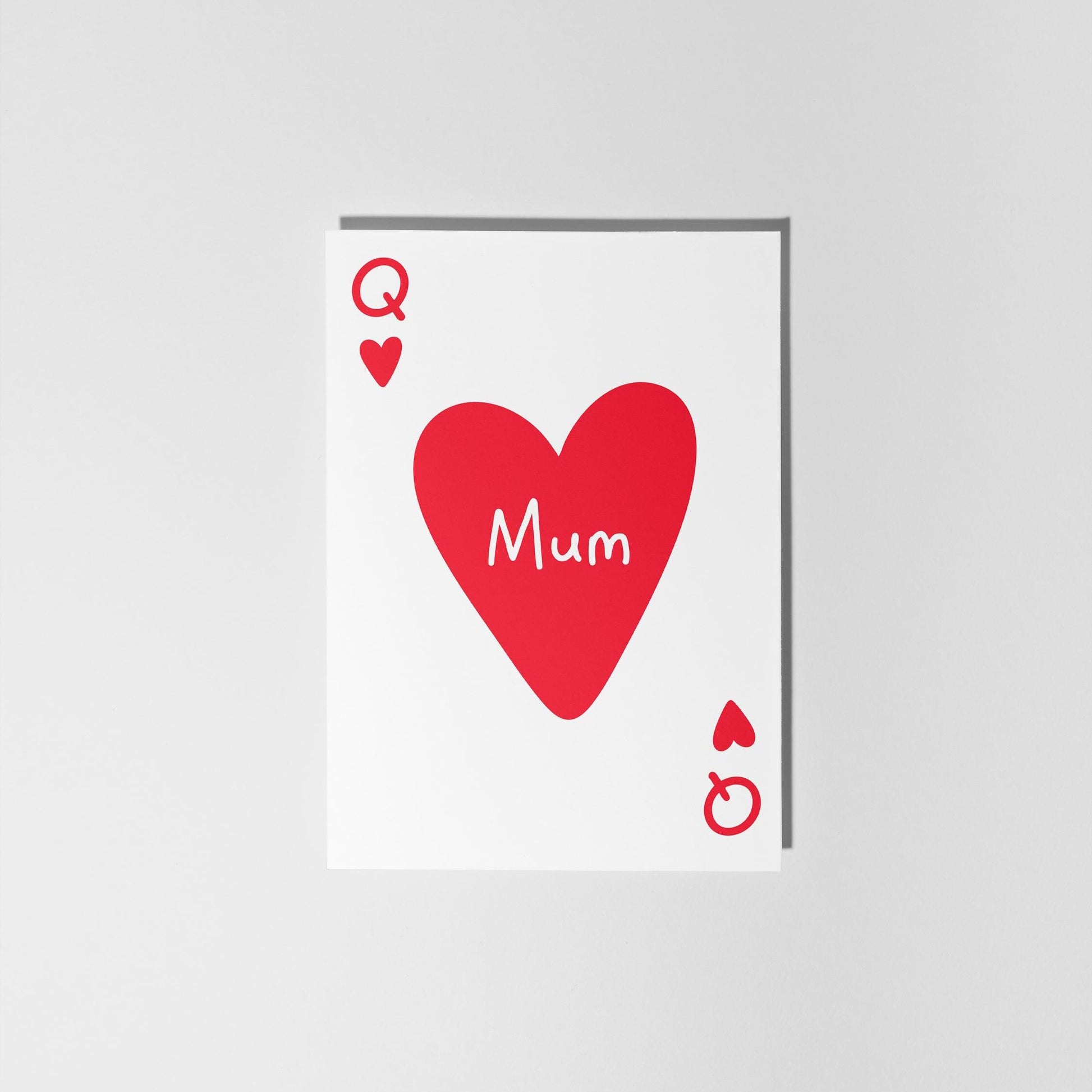 Queen of Hearts Card for Mum, Mother's Day Card, Mum Birthday Card - PulpKo