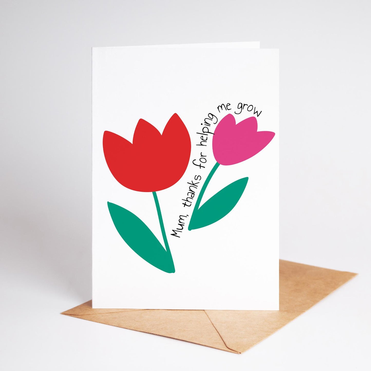 Mum, Thanks for Helping Me Grow, Card for Mum, Mother's Day Card, Mum Birthday Card - PulpKo